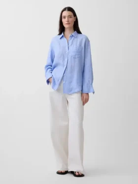 Oversize-Hemd aus 100 % Leinen