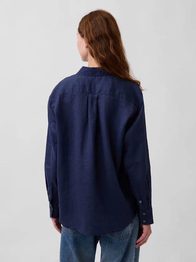 Oversize-Hemd aus 100 % Leinen