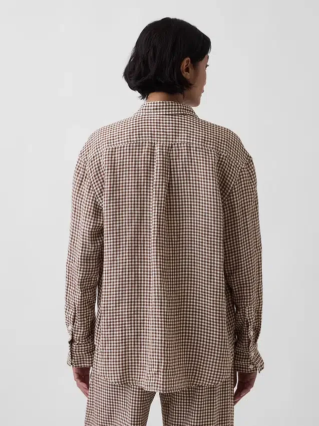 Oversize-Hemd aus 100 % Leinen