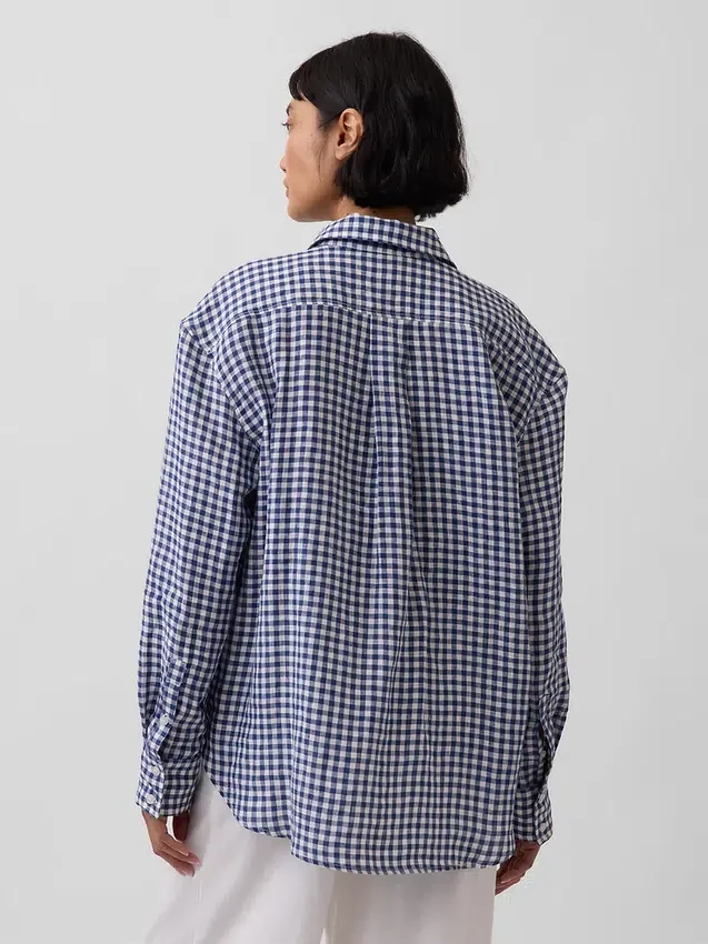 Oversize-Hemd aus 100 % Leinen