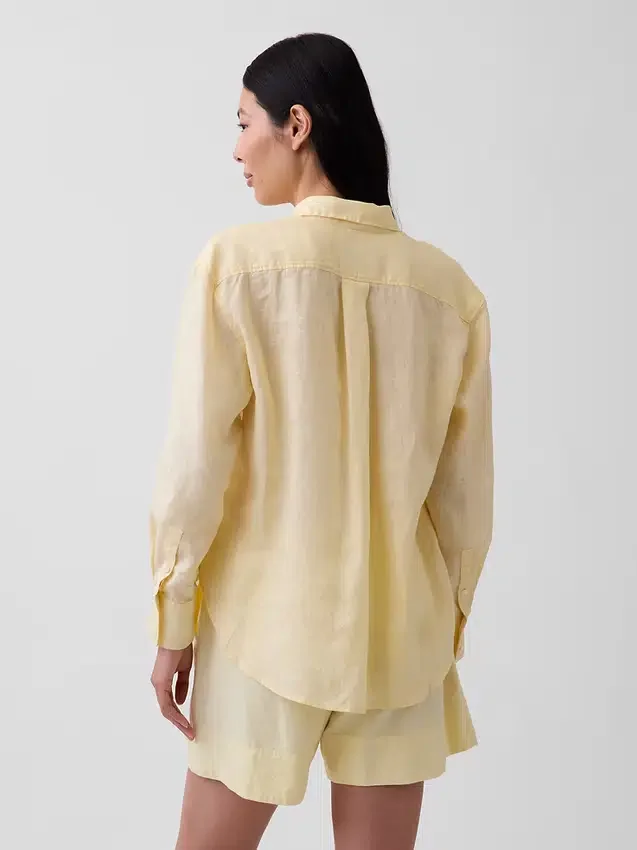 Oversize-Hemd aus 100 % Leinen