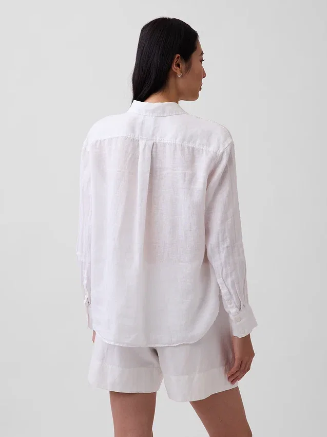 Oversize-Hemd aus 100 % Leinen