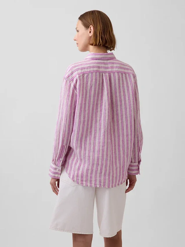 Oversize-Hemd aus 100 % Leinen