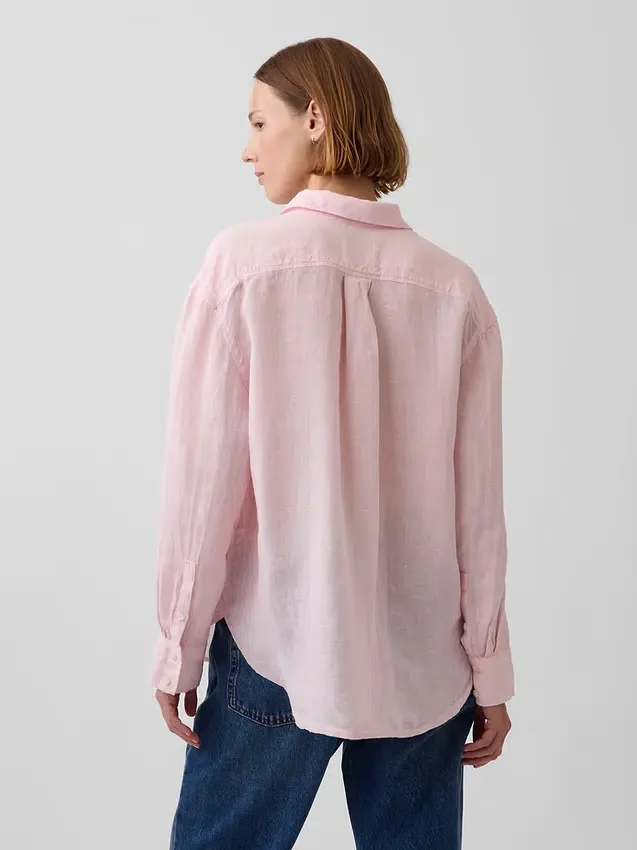 Oversize-Hemd aus 100 % Leinen