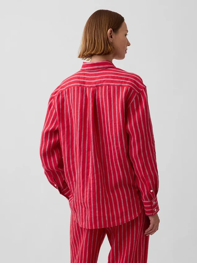 Oversize-Hemd aus 100 % Leinen
