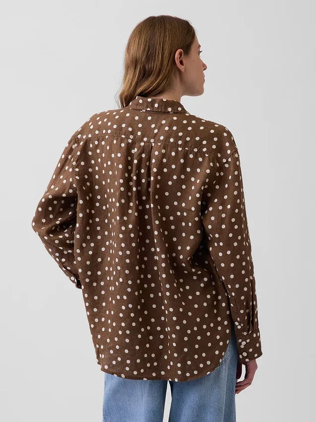 Oversize-Hemd aus 100 % Leinen