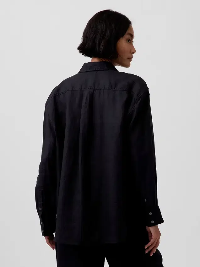 Oversize-Hemd aus 100 % Leinen