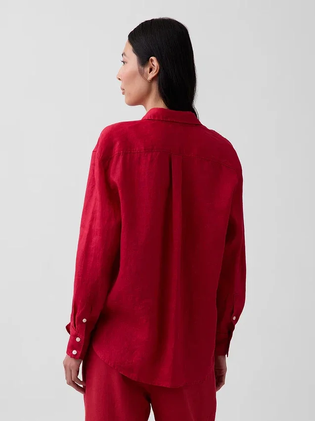Oversize-Hemd aus 100 % Leinen