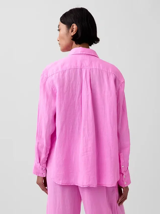 Oversize-Hemd aus 100 % Leinen