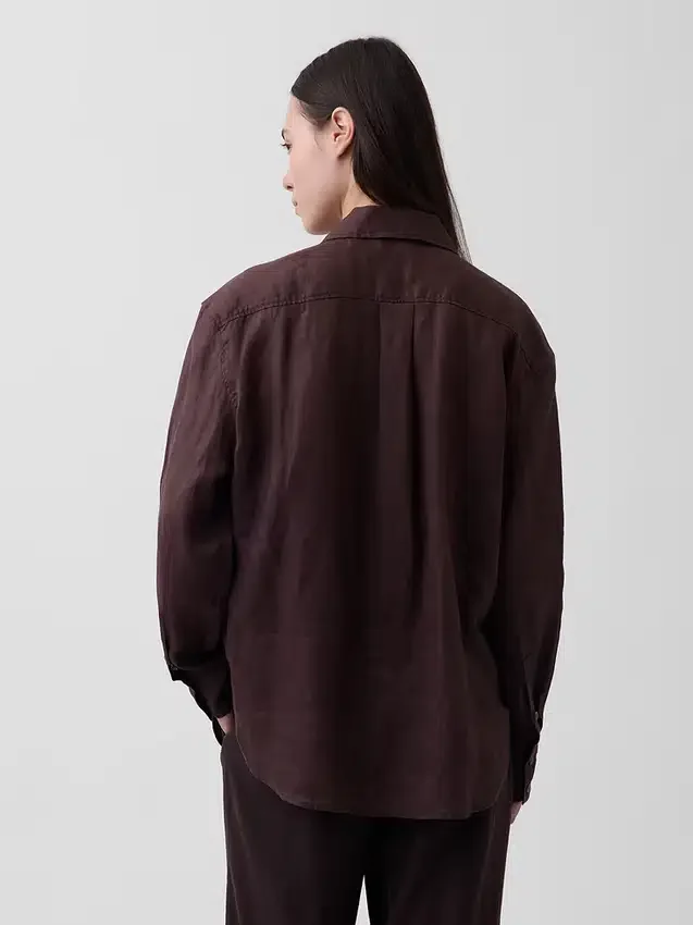 Oversize-Hemd aus 100 % Leinen