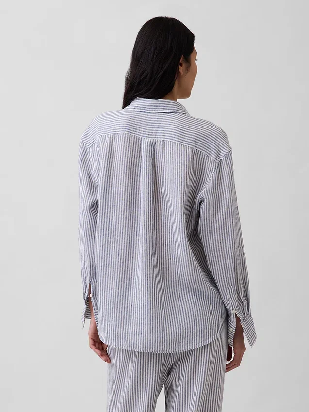Oversize-Hemd aus 100 % Leinen