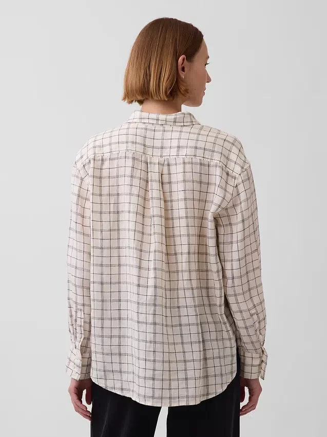 Oversize-Hemd aus 100 % Leinen