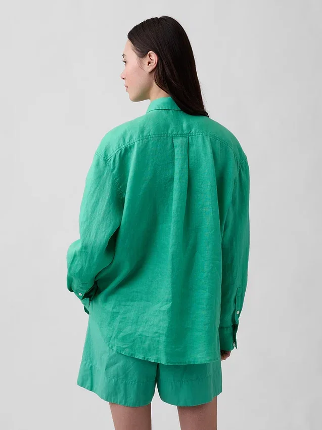 Oversize-Hemd aus 100 % Leinen