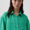 Oversize-Hemd aus 100 % Leinen