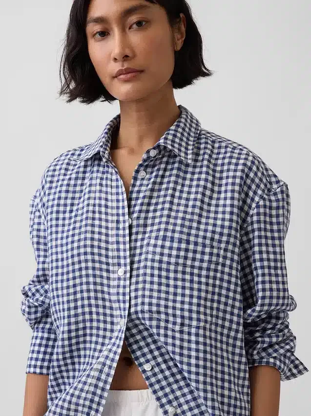 Oversize-Hemd aus 100 % Leinen