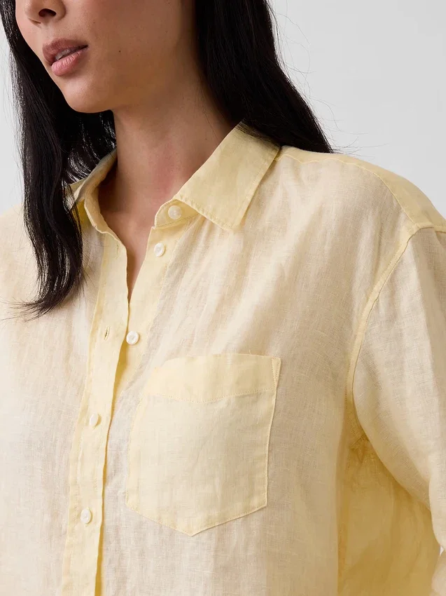 Oversize-Hemd aus 100 % Leinen