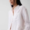 Oversize-Hemd aus 100 % Leinen