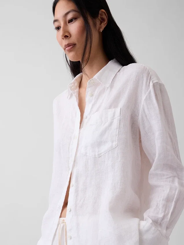 Oversize-Hemd aus 100 % Leinen