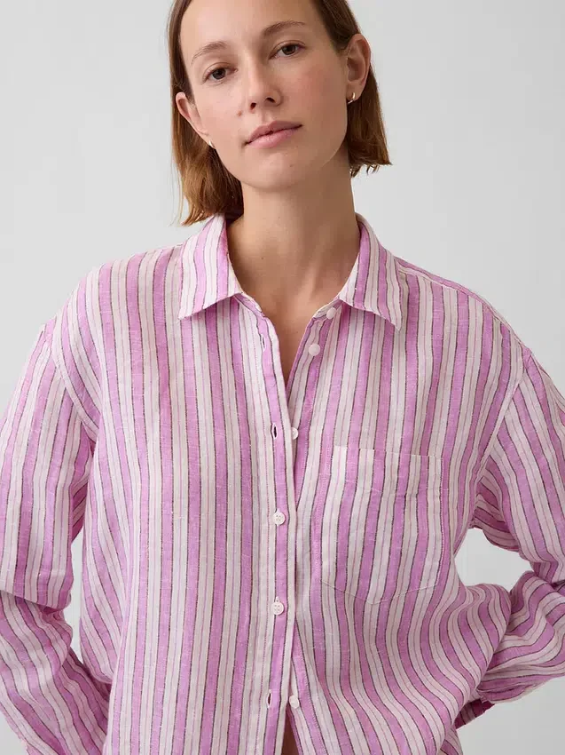 Oversize-Hemd aus 100 % Leinen