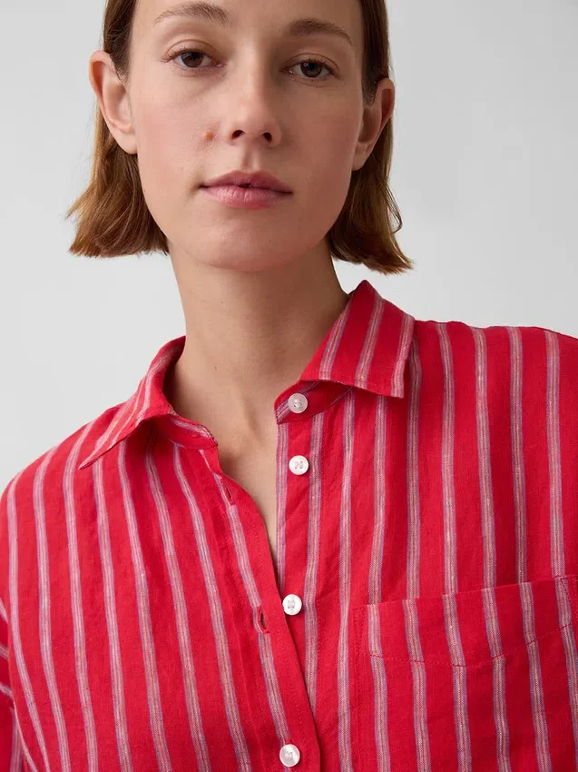 Oversize-Hemd aus 100 % Leinen