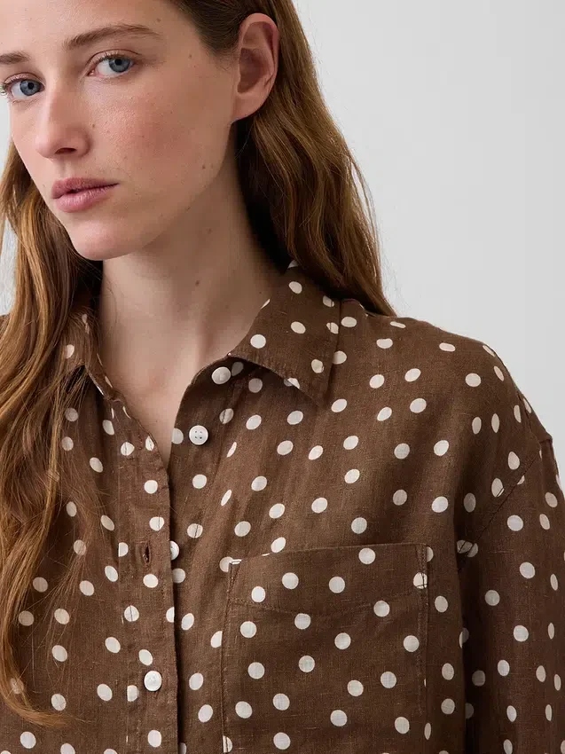 Oversize-Hemd aus 100 % Leinen
