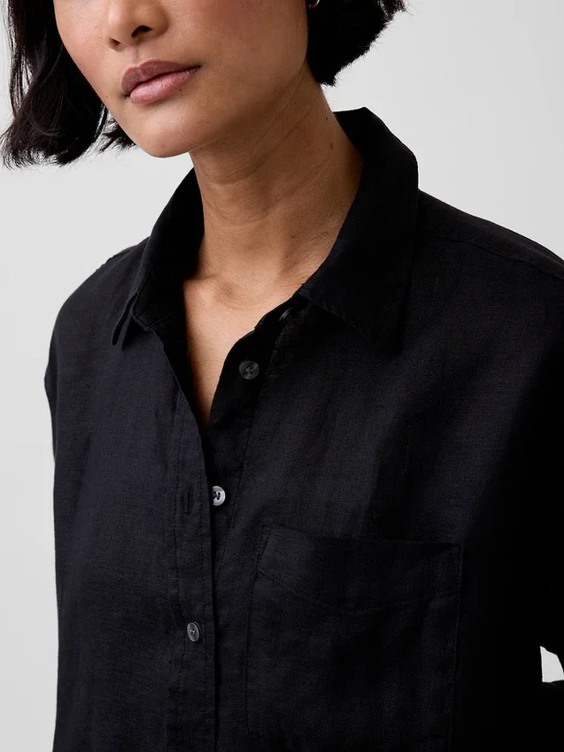 Oversize-Hemd aus 100 % Leinen