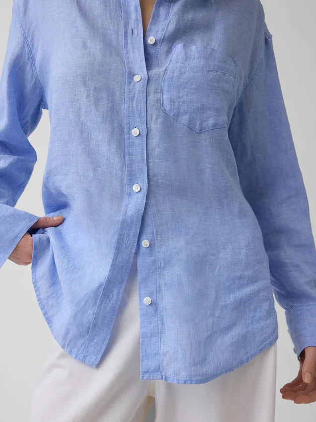 Oversize-Hemd aus 100 % Leinen