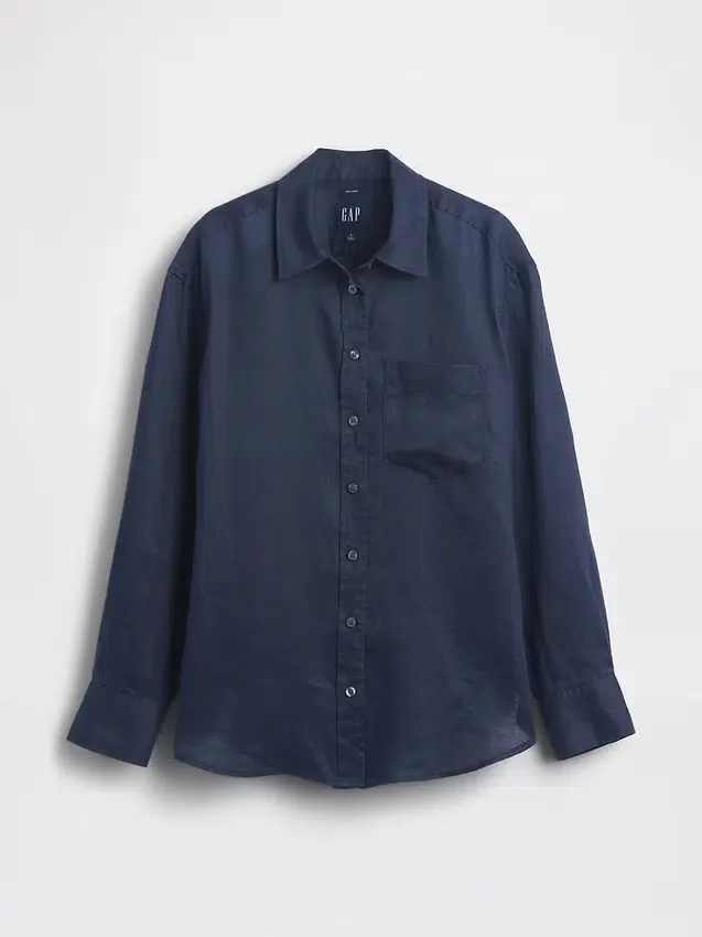 Oversize-Hemd aus 100 % Leinen
