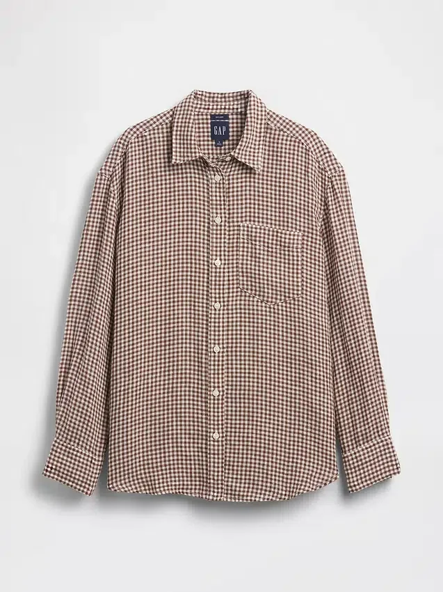 Oversize-Hemd aus 100 % Leinen