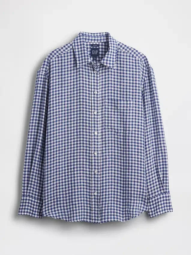Oversize-Hemd aus 100 % Leinen