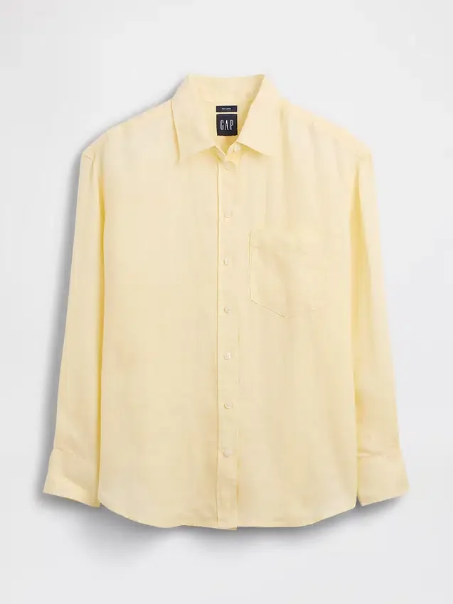 Oversize-Hemd aus 100 % Leinen
