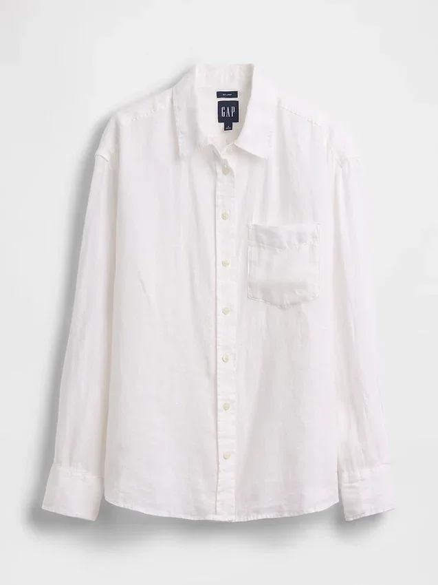 Oversize-Hemd aus 100 % Leinen