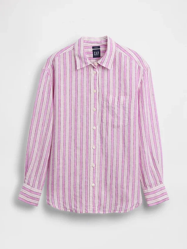 Oversize-Hemd aus 100 % Leinen
