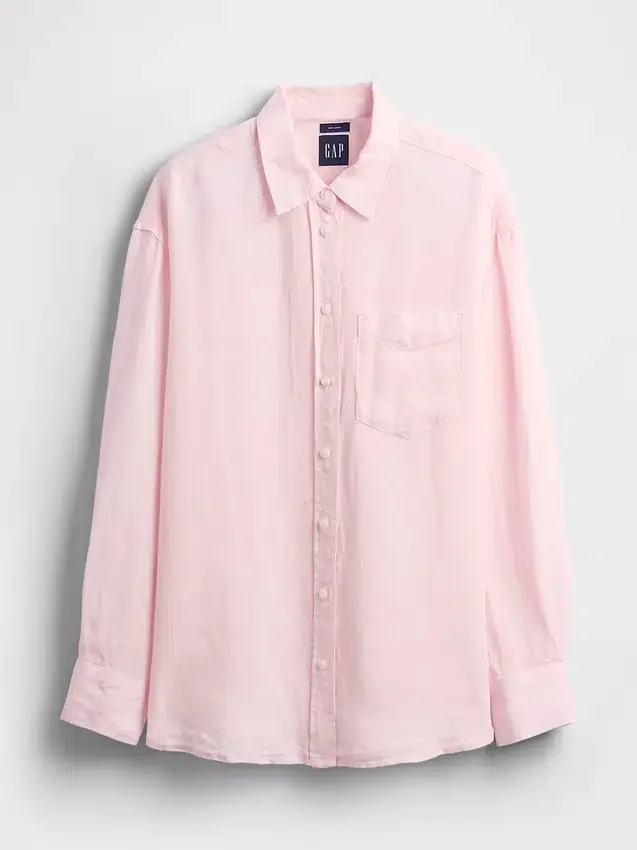 Oversize-Hemd aus 100 % Leinen