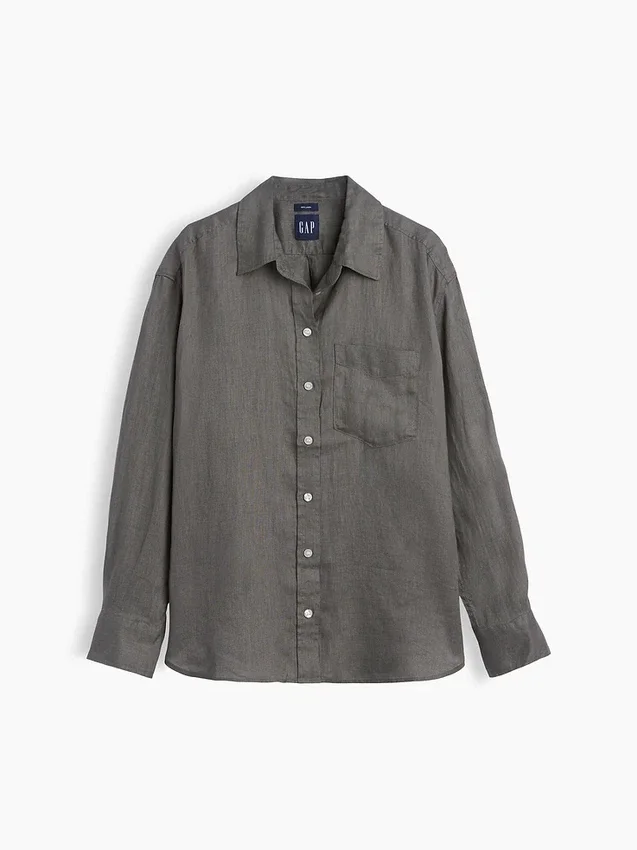 Oversize-Hemd aus 100 % Leinen