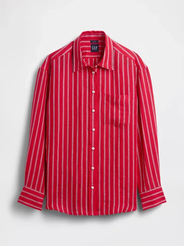 Oversize-Hemd aus 100 % Leinen