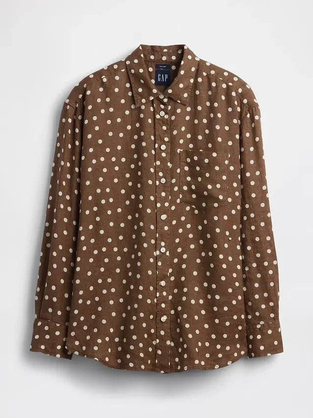 Oversize-Hemd aus 100 % Leinen