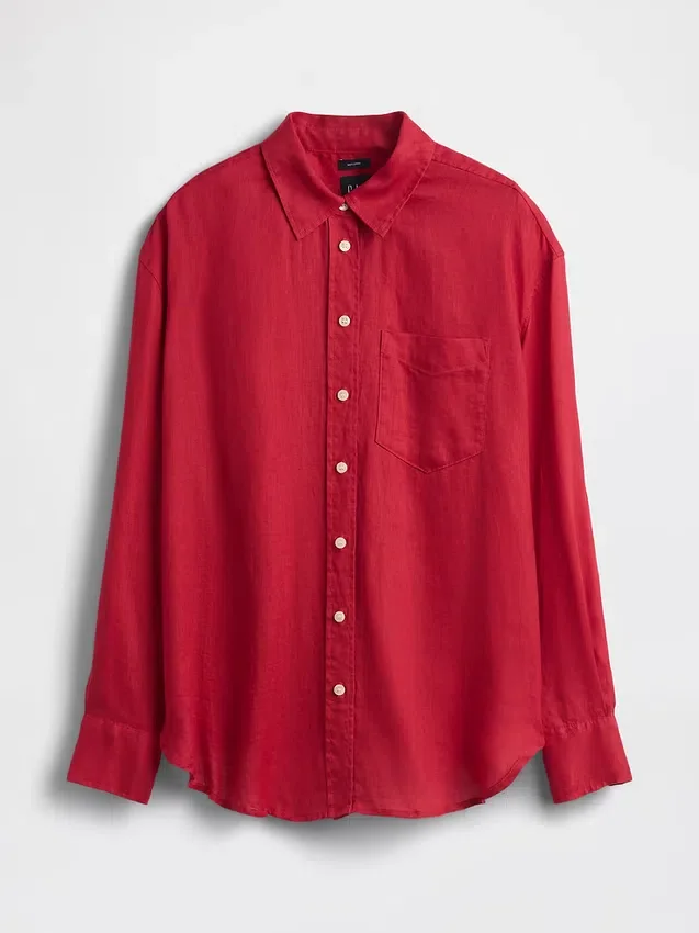 Oversize-Hemd aus 100 % Leinen