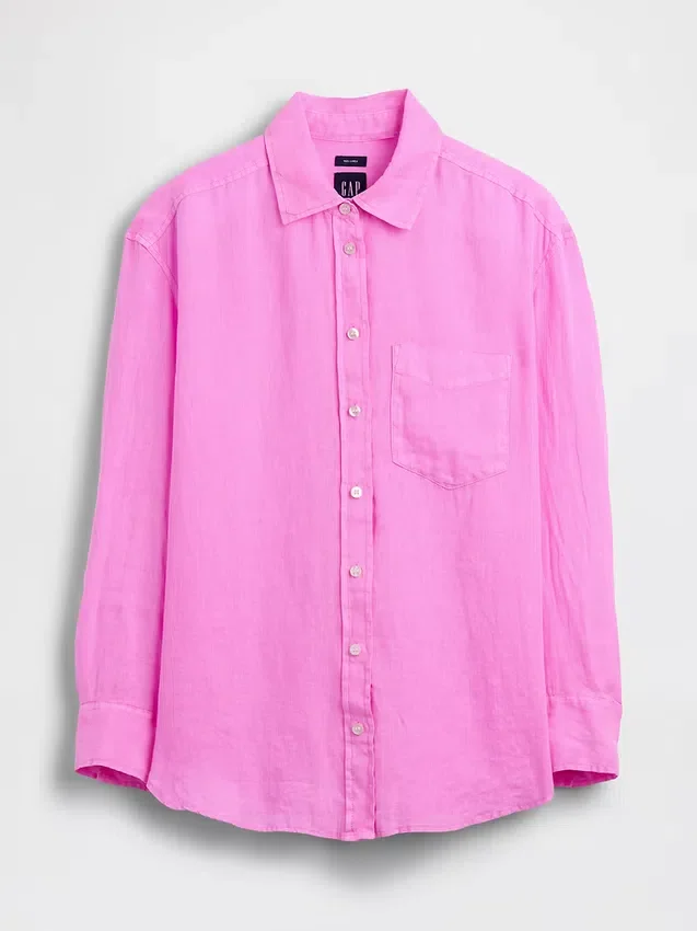 Oversize-Hemd aus 100 % Leinen