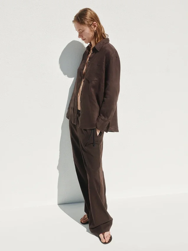 Oversize-Hemd aus 100 % Leinen