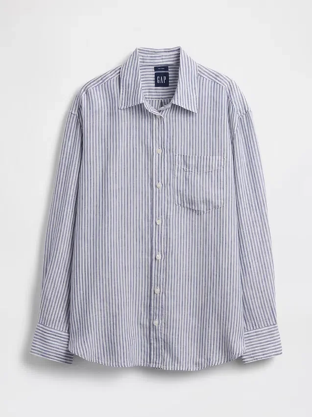 Oversize-Hemd aus 100 % Leinen