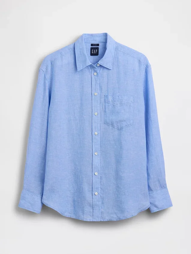 Oversize-Hemd aus 100 % Leinen
