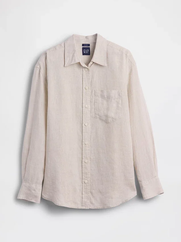 Oversize-Hemd aus 100 % Leinen