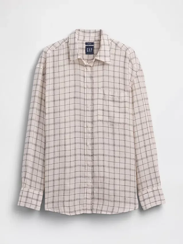 Oversize-Hemd aus 100 % Leinen