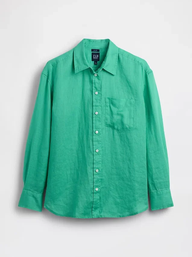 Oversize-Hemd aus 100 % Leinen