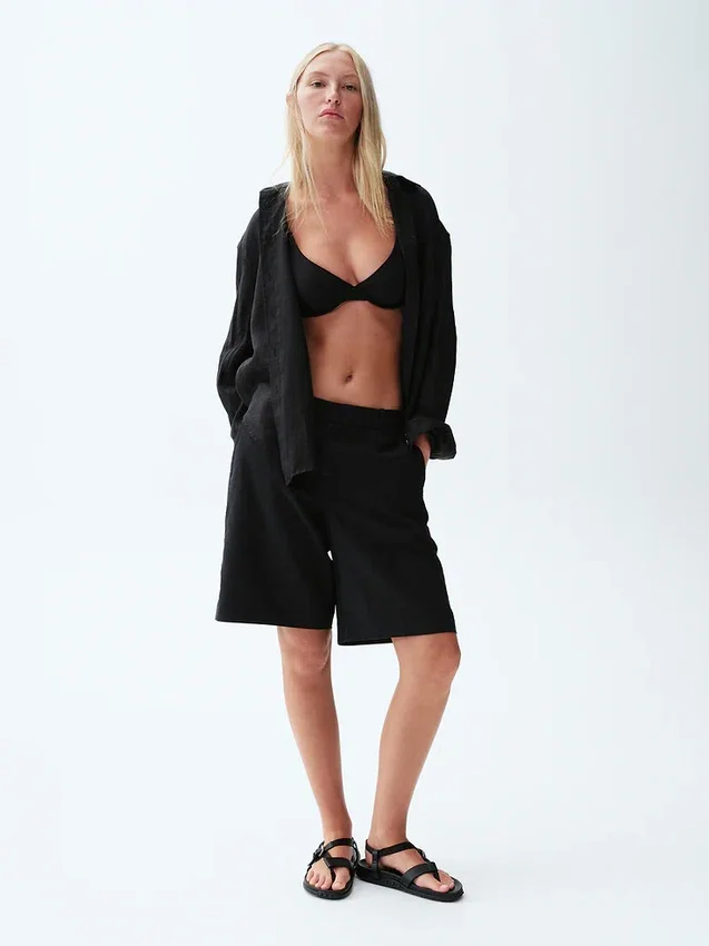 Oversize-Hemd aus 100 % Leinen