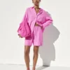 Oversize-Hemd aus 100 % Leinen