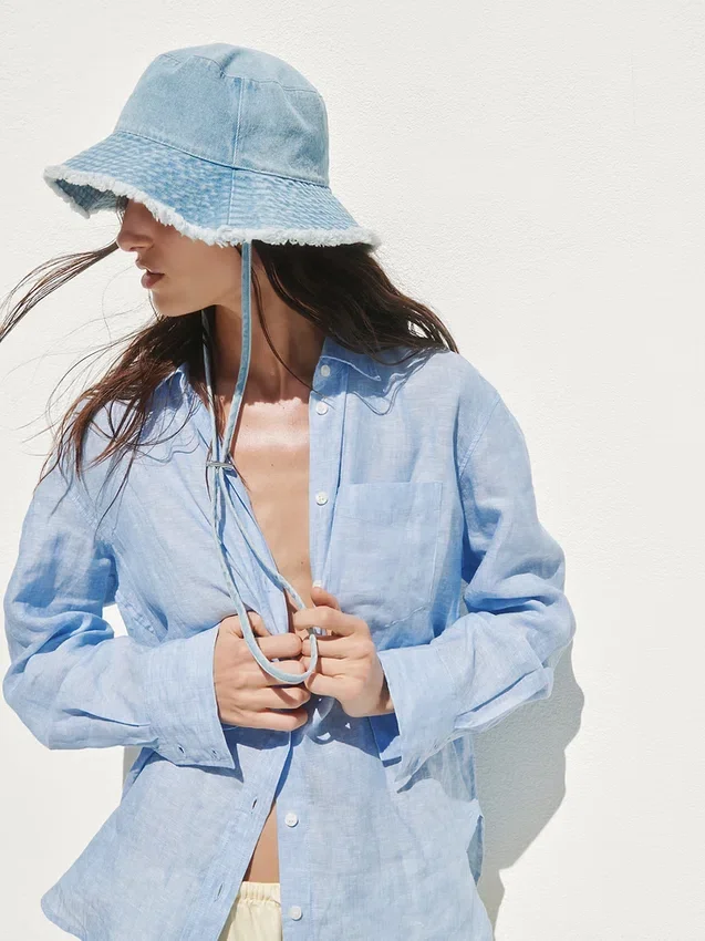 Oversize-Hemd aus 100 % Leinen