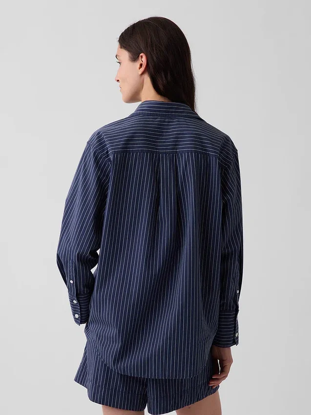 Oversize-Hemd aus Bio-Baumwollpopeline