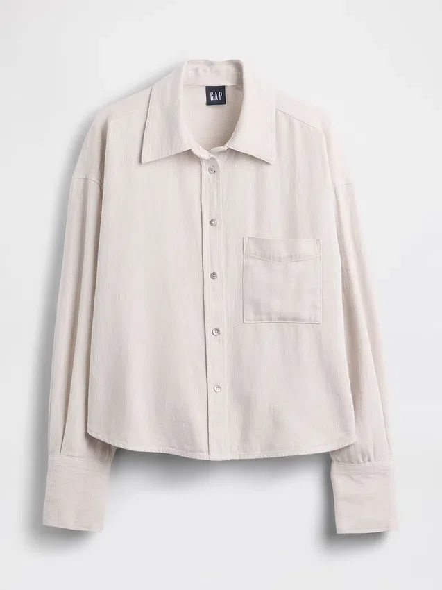 Oversize-Hemd aus Leinen-Baumwoll-Mischung